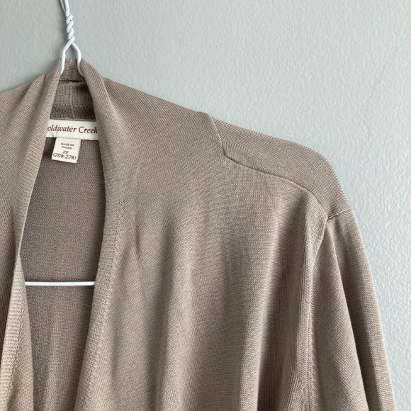 Coldwater Creek Silk Blend Grey Open Front Cardigan Size 2x - Picture 2 of 7
